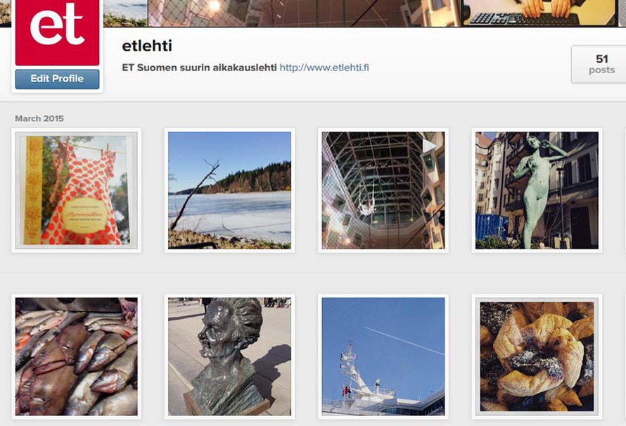 Muutamia kuvia ET-lehden Instagram-tilistä kuluneelta viikolta.