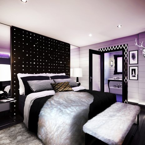 Havainnekuva Arctic Light Hotelin huoneesta.