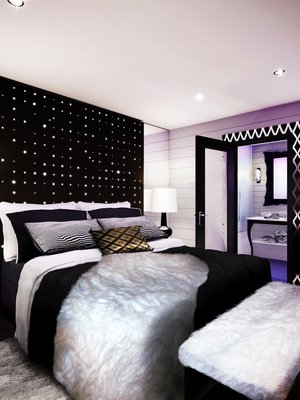 Havainnekuva Arctic Light Hotelin huoneesta.