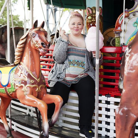 Jenny Lehtinen kuvattuna Linnanmäellä vuonna 2016. Kuva: Milka Alanen. 