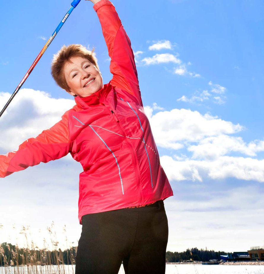 Espoolainen Leena Lahti sai personal trainerilta apua liikkumiseensa.