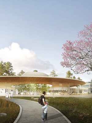 Suunnitelmien mukaan uusi vierailukeskus rakennetaan pastillin muotoon.