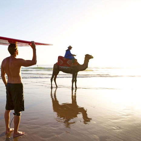 Marokon länsirannikolla sijaitseva Taghazout on surffareiden suosiossa.